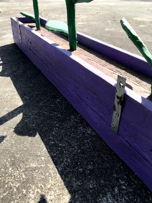 Peter Bastiaanssen - Zonnebloemen in Paarse Bak - Hout kopen? Bied vanaf 1!