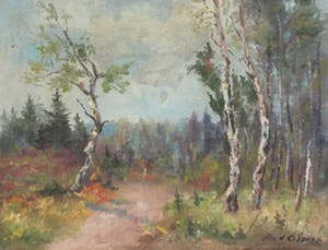 Niet of onleesbaar gesigneerd - Kleurrijk bosgezicht. kopen? Bied vanaf 10!