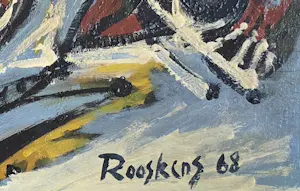 Anton Rooskens - Abstracte voorstelling met vogels kopen? Bied vanaf 10550!