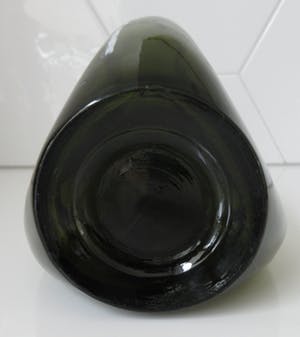 Georg Nilsson - Flesgroene glazen knijpfles/wijnkaraf met tinnen beslag - Gero & Leerdam kopen? Bied vanaf 35!