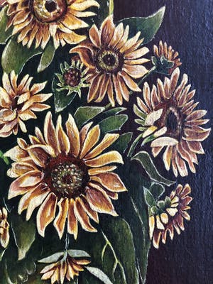 Niet of onleesbaar gesigneerd - Stilleven vaas met zonnebloemen kopen? Bied vanaf 1!