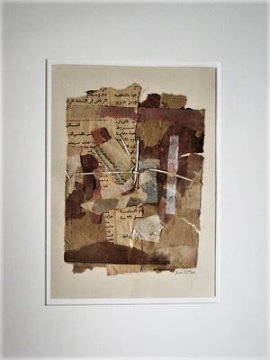 Niet of onleesbaar gesigneerd - Uit KLM collectie - Intrigerende Collage - bamboe/inkt/zilververf - gesigneerd kopen? Bied vanaf 1!