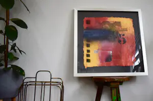 Theo Koster - Zeefdruk en collage - Nummer 5 (Zonder titel) - Ingelijst kopen? Bied vanaf 40!