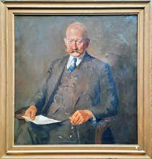 Arie van Mever - Portret Dhr. Pels - olieverf - groot - ingelijst - 21564 verkocht voor € 1!