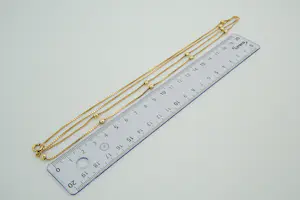 17 - Sierlijk en lang 14 Krt geel gouden venetiaans collier met balletjes kopen? Bied vanaf 540!