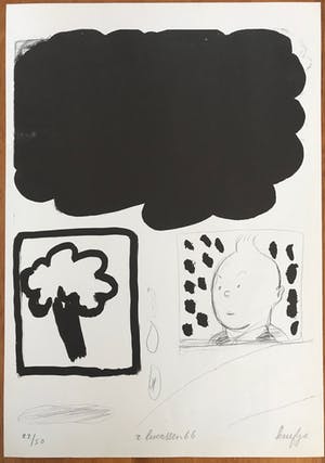 Reinier Lucassen - Gesigneerde litho - "KUIFJE" - 1966 - 22/50 - zelden aangeboden! kopen? Bied vanaf 75!