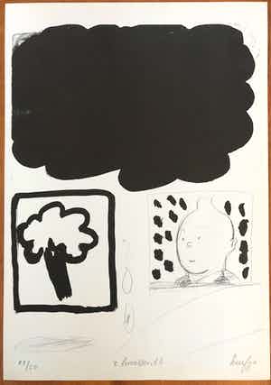 Reinier Lucassen - Gesigneerde litho - "KUIFJE" - 1966 - 22/50 - zelden aangeboden! verkocht voor € 75!