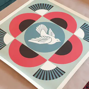 Shepard Fairey - GEOMETRIC DOVE -RED- SIGNED OFFSET LITHOGRAPH kopen? Bied vanaf 1!