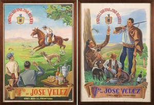 Curiosa - Onbekende kunstenaar - Lot van twee reclametekeningen Amontillado Fino Vda de Jose Velez kopen? Bied vanaf 1!