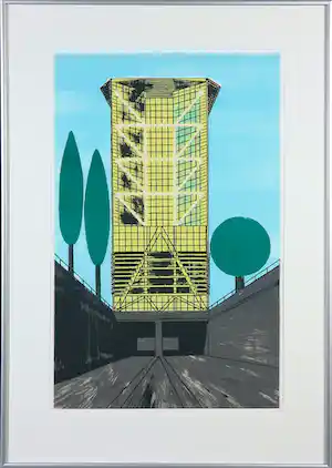 Ko Aarts - Zeefdruk, Toren - Ingelijst verkauft für € 40!