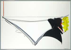 Peter van Drumpt - Aquarel, Abstracte compositie - Ingelijst (Groot) verkocht voor € 35!