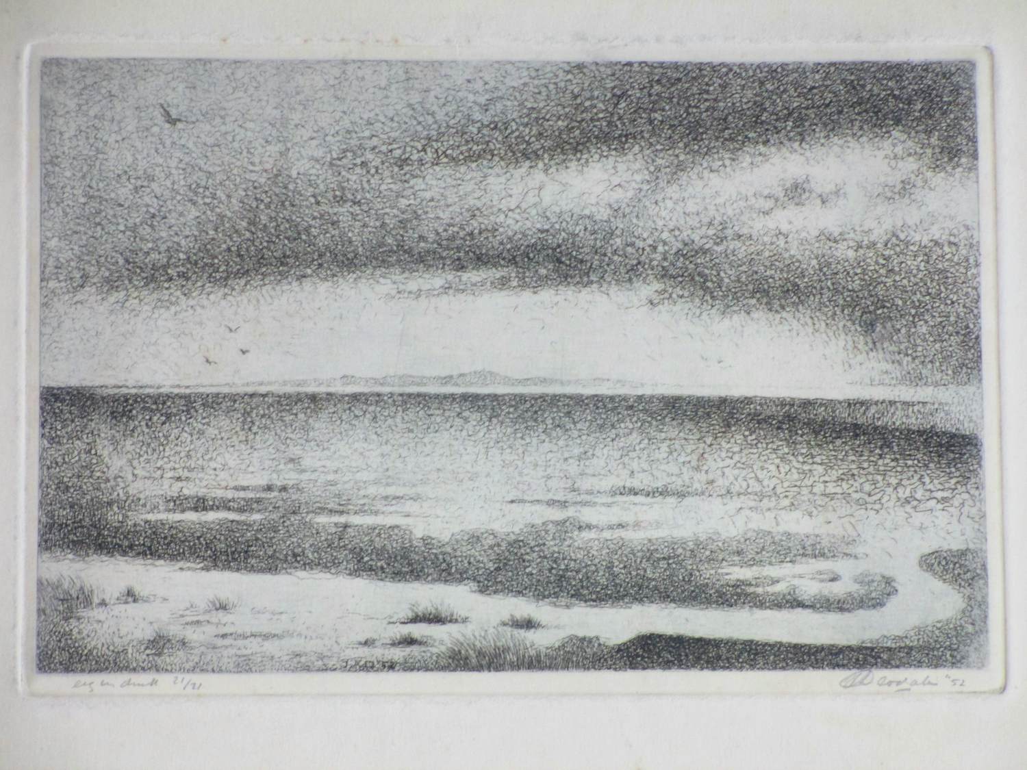 Jan Deodatus - Drooggevallen inham bij duinen - Ets kopen? Bied vanaf 75!