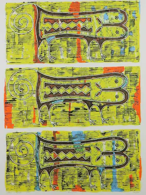 Ans van Dijk - Zeefdruk, Amarillo - Ingelijst kopen? Bied vanaf 50!