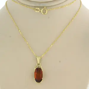 Acheter14k gouden collier met een hanger met citrien en single cut geslepen diamant? Enchérissez de 190!
