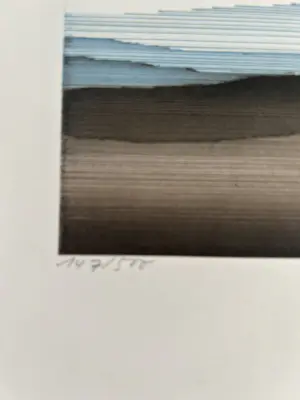 Claudia Keller - Bruinachtig landschap met een blauwe achtergrondlucht kopen? Bied vanaf 50!