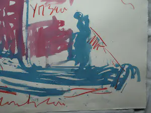 Anton Heyboer - Acryl en pastel , Schip IJmuiden , YM348 – 79 x 107 cm. kopen? Bied vanaf 125!