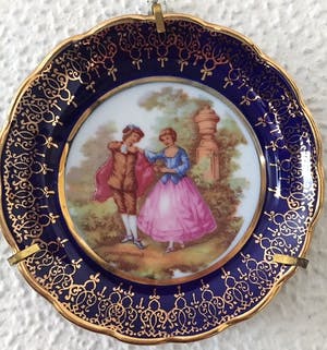 Royal Limoges - Kobalt-blauw wandbordjes 2 stuks kopen? Bied vanaf 1!