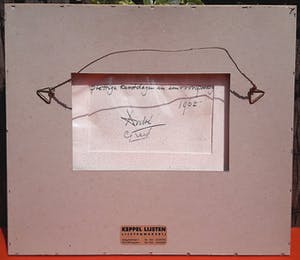 Andre van der Vossen - Landschap met boerderijen, tekening (netjes ingelijst) kopen? Bied vanaf 50!