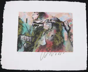 Gerti Bierenbroodspot - Zeefdruk op geschept papier, Eenhoorn kopen? Bied vanaf 20!