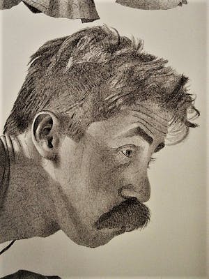 Rodolfo Meli - vermaard Toscaans Graficus - Groot Litho " Zelfportret als Icarus" gesigneerd kopen? Bied vanaf 30!