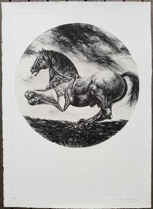 Willem Snitker - Paard, ets met reliëfdruk kopen? Bied vanaf 50!