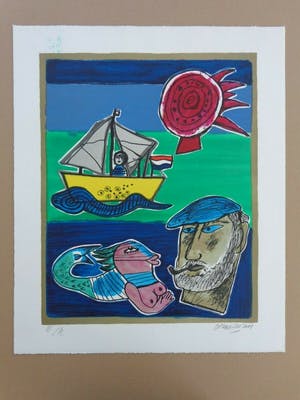 Corneille - ZELFPORTRET / KLEURZEEFDRUK / 60x50cm / SIG / 2001 kopen? Bied vanaf 115!