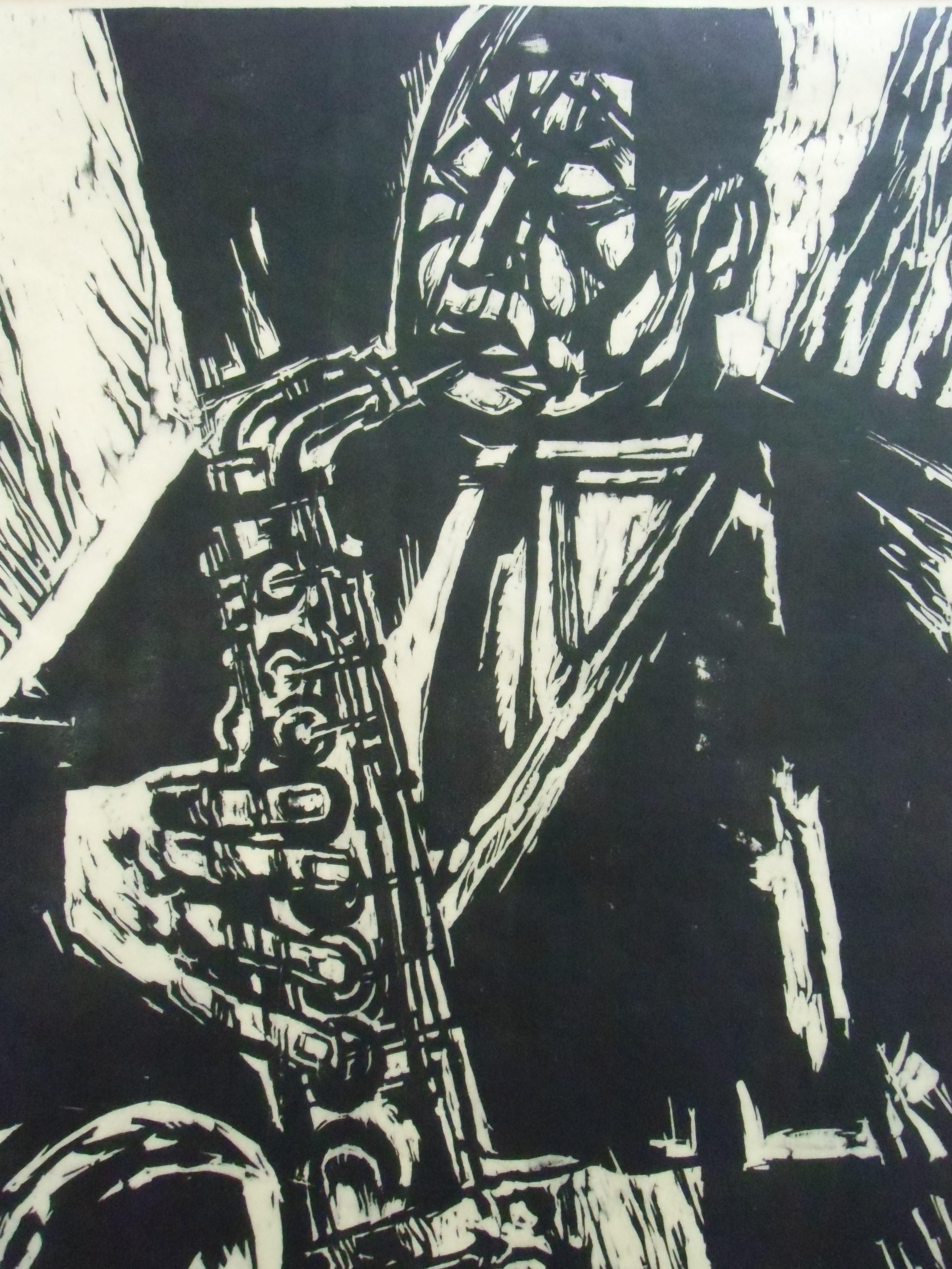 Toon Kelder - SAXOFONIST /// HOUTSNEDE VAN TOON KELDER kopen? Bied vanaf 90!