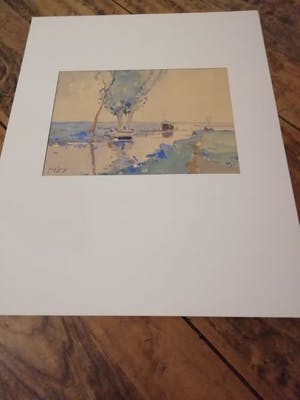 Jaap Sax - Landschap Kortenhoef..........Mooi Aquarel in prach kopen? Bied vanaf 120!