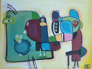 Jasper Banen - Acrylverf op doek , ingelijst , Voor de bevalling – 2021 kopen? Bied vanaf 110!