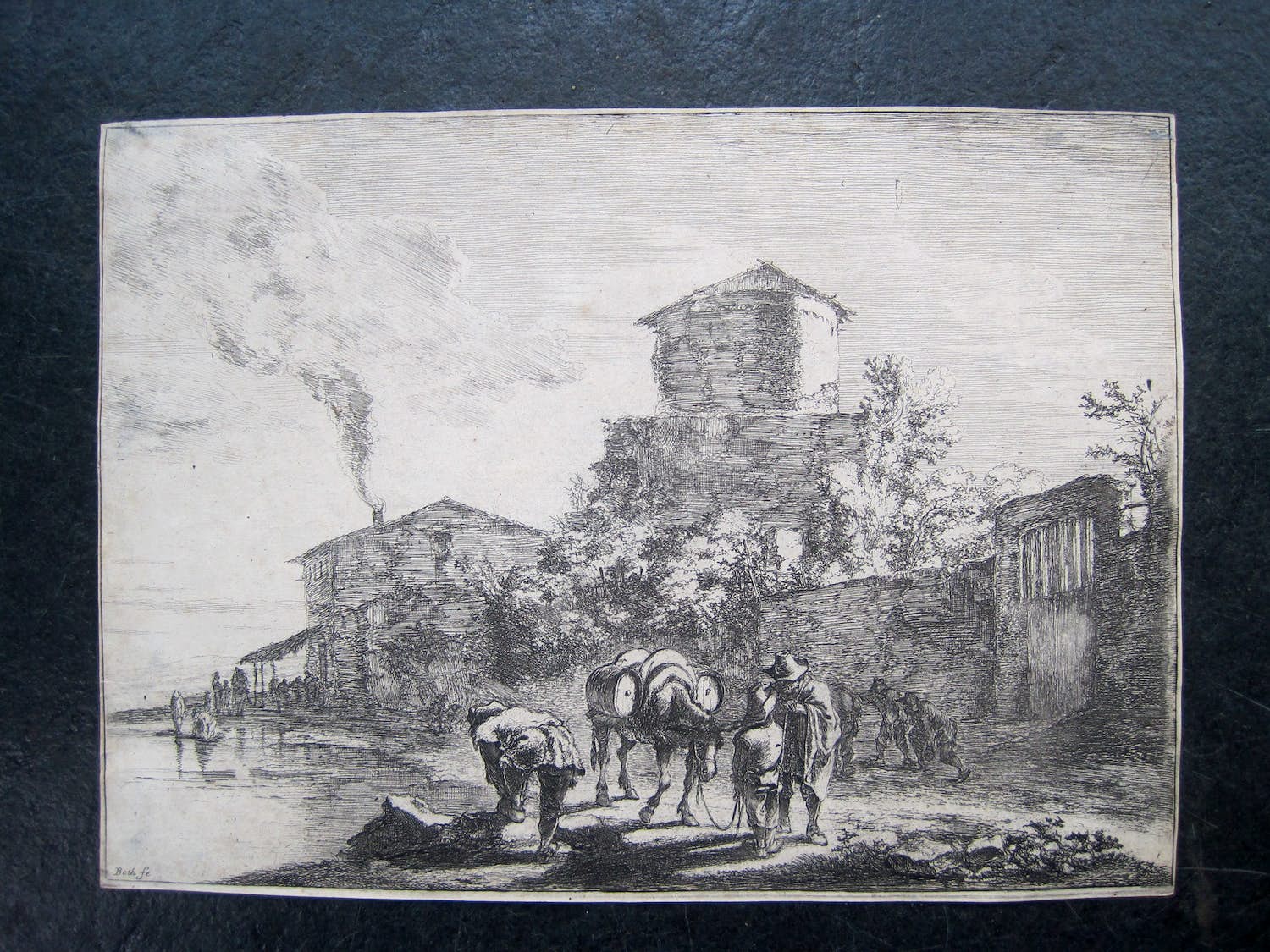 Johannes Gerardus Both - italiaans landschap met reizigers verkocht voor € 40!