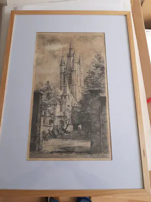 Willem Gerard Hofker - Ets, Prinsenhof en Oude Kerk te Delft kaufen? Bieten Sie von 35!