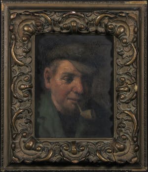 Jan Theuns - Olieverf op paneel, Man met pijp - Ingelijst kopen? Bied vanaf 100!