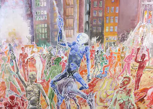 Henri de Haas - Aquarel, Het afscheid - Ingelijst (Zeer groot) kopen? Bied vanaf 1!