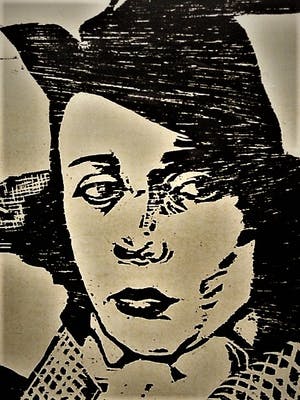 Olaf van der Beek - Kleine oplage (35) PoP-Art houtsnede "Bonnie&Clyde" - gesigneerd kopen? Bied vanaf 30!
