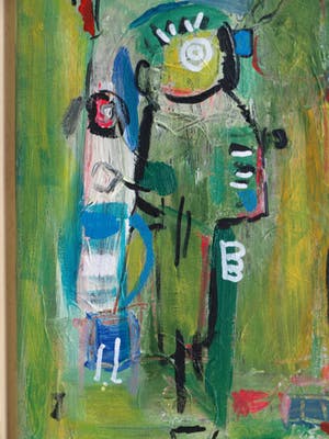 Jasper Banen - Acrylverf op doek , ingelijst , “De verhalenverteller” – 2006 kopen? Bied vanaf 85!