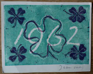 Jeanne Bieruma Oosting - Ets Nieuwjaarswens - 1962 kopen? Bied vanaf 75!