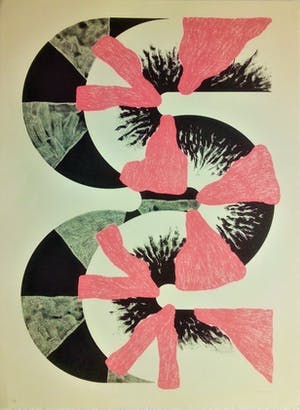 Kumi Sugai - Kleurenlitho - "S (Rose)" - Handgesigneerd en genummerd - 1990 kopen? Bied vanaf 200!