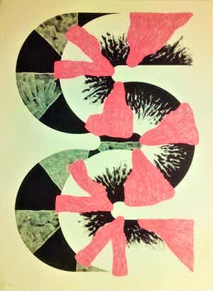 Kumi Sugai - Kleurenlitho - "S (Rose)" - Handgesigneerd en genummerd - 1990 verkocht voor € 200!