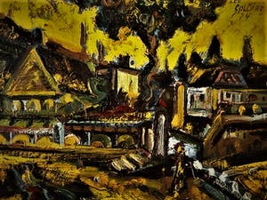 Leo Collard - 1 van zijn laatste schilderijen (uit 1974) - "stadsgezicht Utrecht " gesigneerd kopen? Bied vanaf 30!