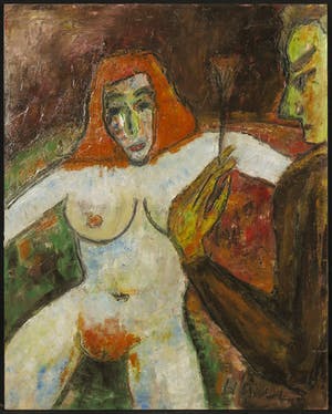 Pieter Haan - Acryl op board, Lot van vier voorstellingen in thema naakt kopen? Bied vanaf 1!