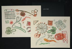 Leon Tebbe - Laureatenmap met twee prenten (houtsnedes), z.t. kopen? Bied vanaf 1!