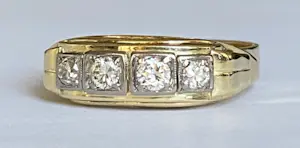 Acheter14 karaat geelgouden  Ring met ca  0.56 ct Diamanten? Enchérissez de 550!