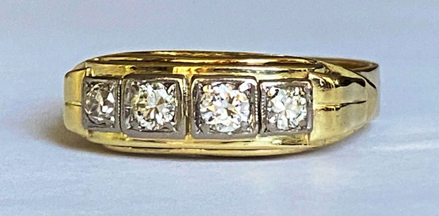 14 karaat geelgouden  Ring met ca  0.56 ct Diamanten kopen? Bied vanaf 550!