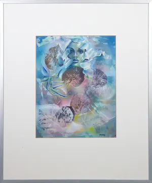 Frans Erkelens - Gemengde techniek op papier, De prinses Miriel - Ingelijst kopen? Bied vanaf 1!