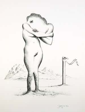 Joop Moesman - Litho, Boomvrouw verkocht voor € 100!