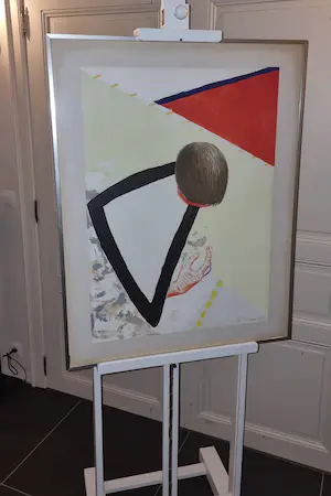 Roger Raveel - Driehoek tussen hoofd en hand kopen? Bied vanaf 1000!