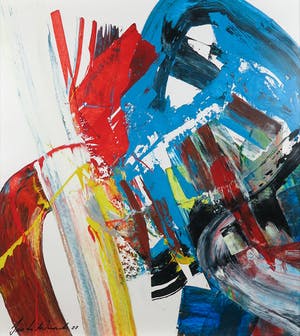 Jan te Wierik - Olieverf op papier, Zonder titel - Ingelijst kopen? Bied vanaf 1!