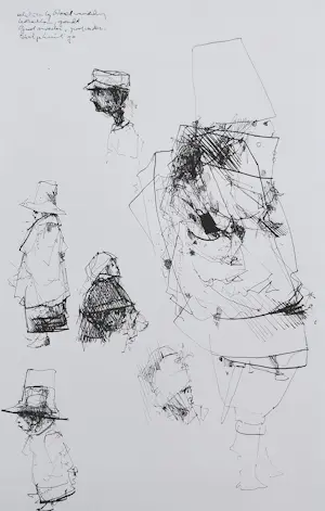 AcheterDirkje Kuik - Nachtwandeling kozakken, inkttekening? Enchérissez de 150!