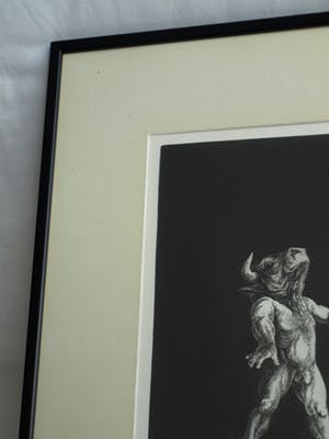 Dick Stolwijk - Ets, “Minotaurus” – gesigneerd & ingelijst – oplage 25 ex. kopen? Bied vanaf 50!