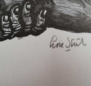 Lou Strik - "TOESCHOUWERS" / ZW-W LINOSNEDE / 39x54cm / SIG kopen? Bied vanaf 43!